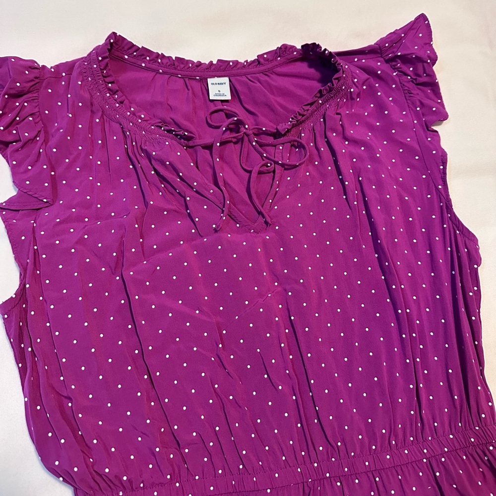 Old Navy spring/summer dress - bright pink with white polka dots size S